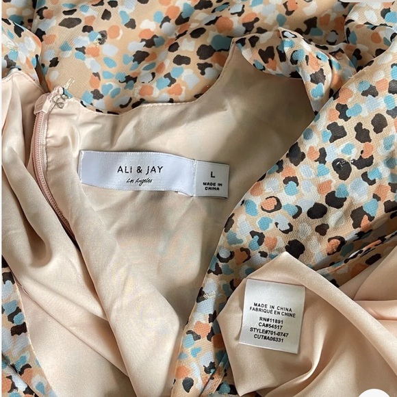 Ali & Jay Point Dume Ruched Dress Pink - Ruched Front - Size Large. - Picture 7 of 8